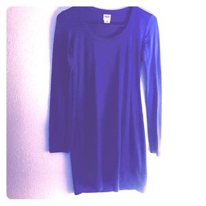 long sleeve simple purple dress