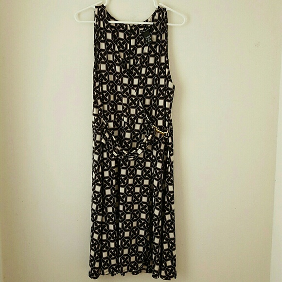 Black, white, and gold dress