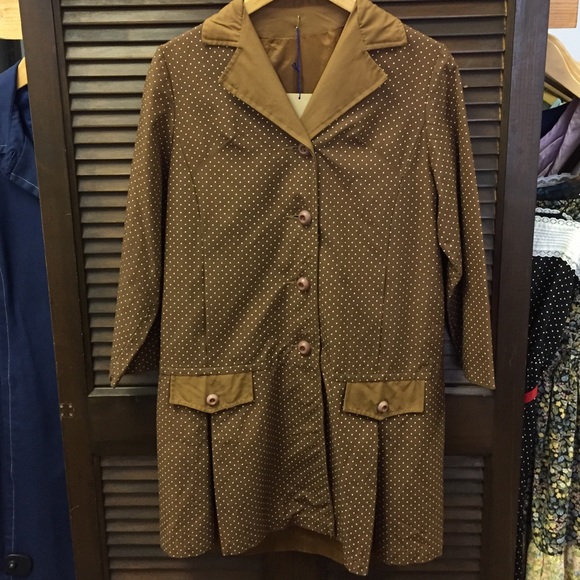 Vintage 60s Fall Polka Dot Trench Coat