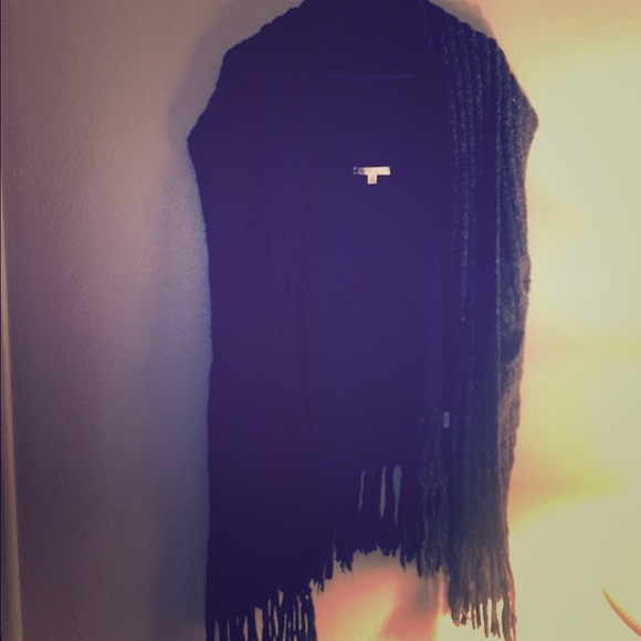 Long knit vest cardigan