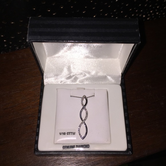 Sterling silver diamond necklace