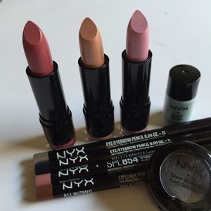 NYX Lipstick & Eye Makeup Cosmetics Bundle NEW