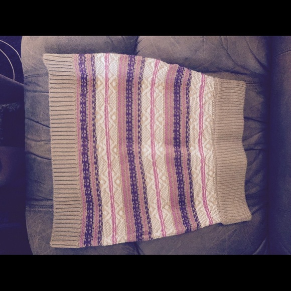 Knit woven patterned skirt