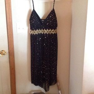 Semi-formal black and gold dress
