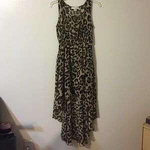Hi-lo leopard print dress