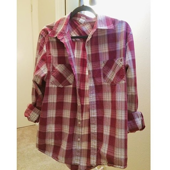 Unisex oversized red and white flannel.