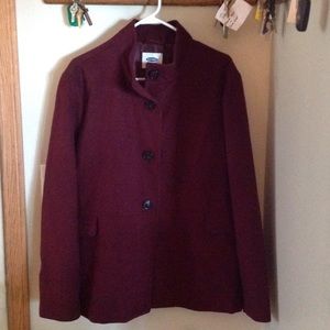 Cranberry color pea coat