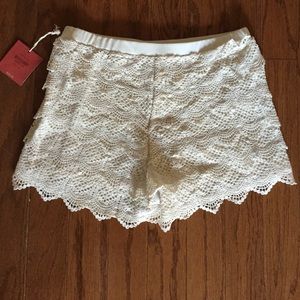 Target white lace layered shorts
