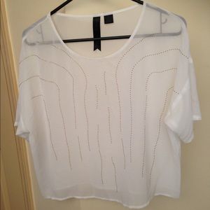 Dressy white chiffon blouse