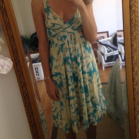 DVF tie coral print dress