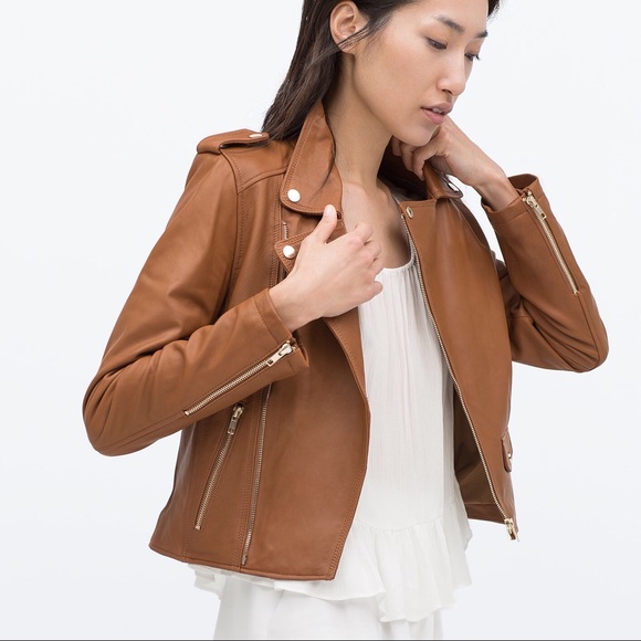Zara Jackets & Blazers - Zara Camel Lambskin Leather Jacket