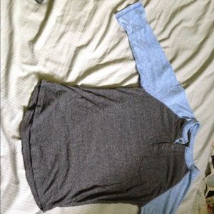 Men's 3/4s sleeve, grey/blue Aeropostale shirt