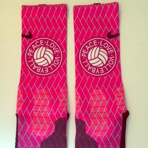 Custom Nike Hyper Elite socks in hot pink
