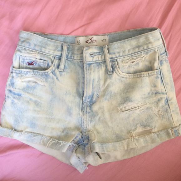 Hollister high waisted acid wash shorts