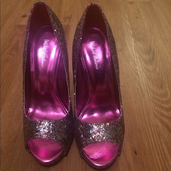 Sparkle peep toe heels