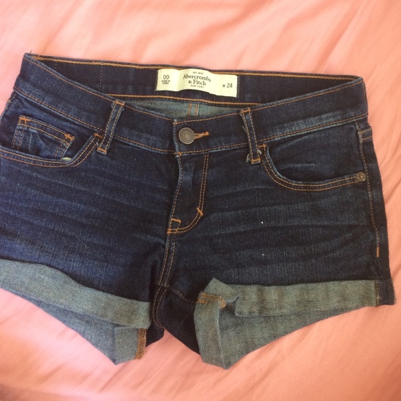Abercrombie dark wash shorts