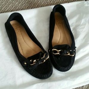 BLACK J.CREW SIENA SUEDE DRIVING MOCCASINS