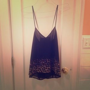 Leopard print cross strap tank
