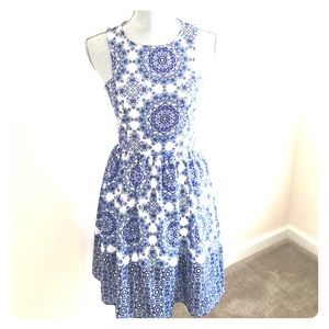 Whimsical purple, blue and white Sundress