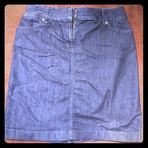Dark Denim Knee Length Skirt