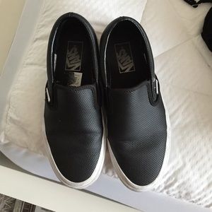 Black leather vans