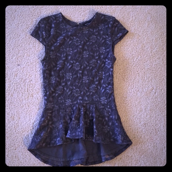 Lace peplum shirt