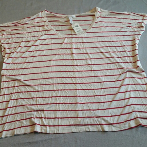 Red and Cream Striped Shirt - Picture 2 of 4