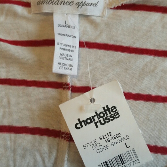 Red and Cream Striped Shirt - Picture 3 of 4