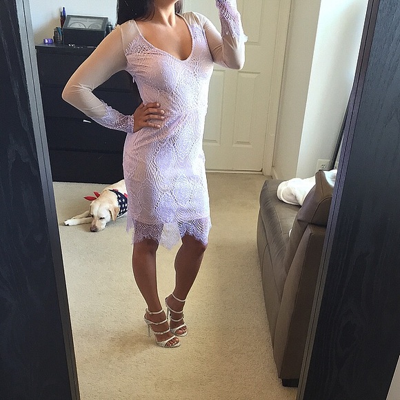 SOLD! Lilac nude lace dress - Picture 2 of 3