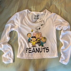 Long Sleeve Peanuts Crop Top