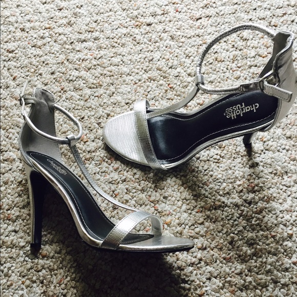 Silver strapped shoe
