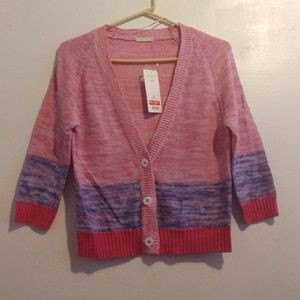 Elbow rise rainbow cardigan