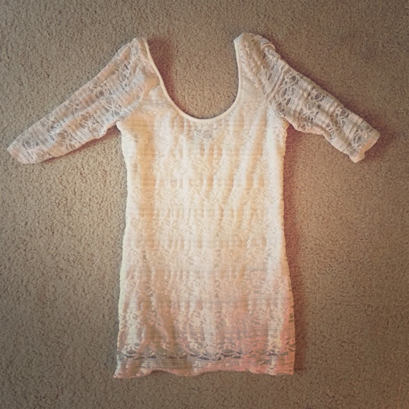 Lace scoop neck shirt