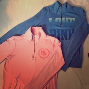 Two VS Pink Quarter Zips