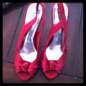 White House black market satin red heels