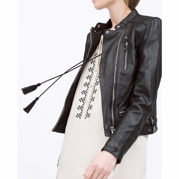 Zara Jackets & Blazers - NWOT Zara Leather Biker Jacket