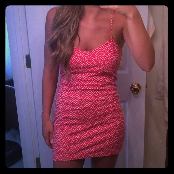 Free people fitted and distressed red dress