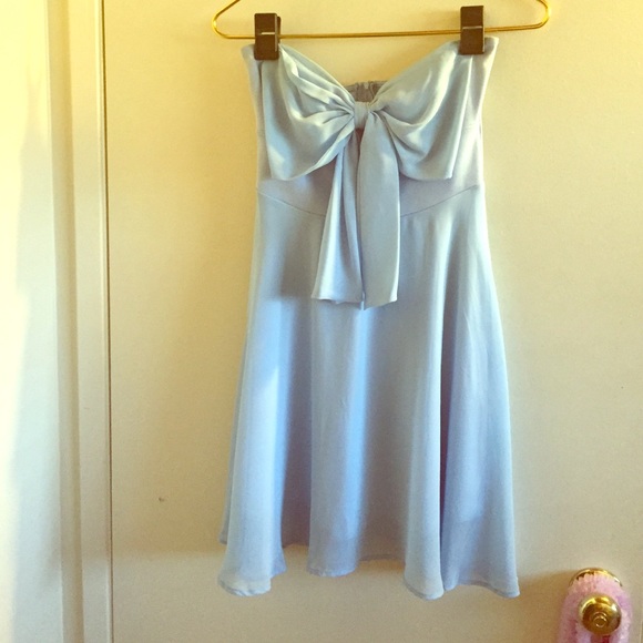 Light Blue Strapless Bow Dress 🎀