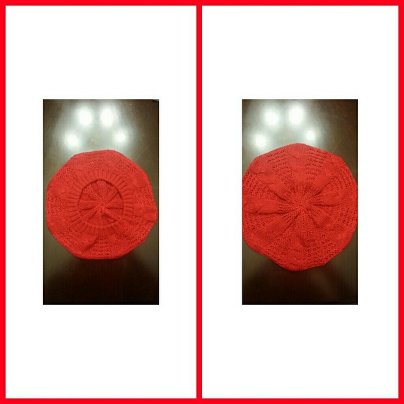 Red baggy beanie