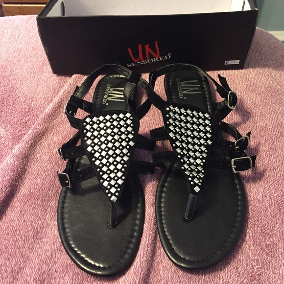Black studded sandals