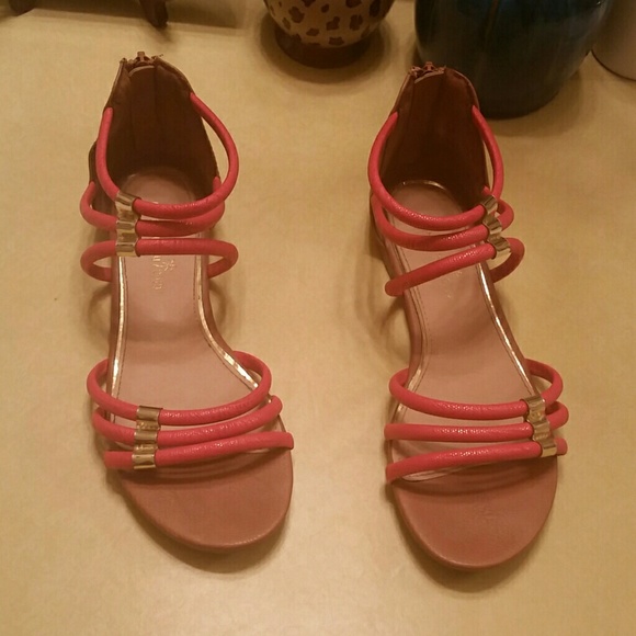 Peach colored sandals