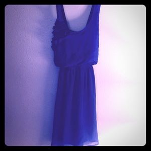 Royal blue chiffon cross strap dress
