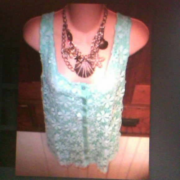 Crochet overlay tank top