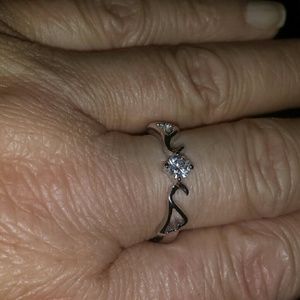 Sterling silver white topaz ring