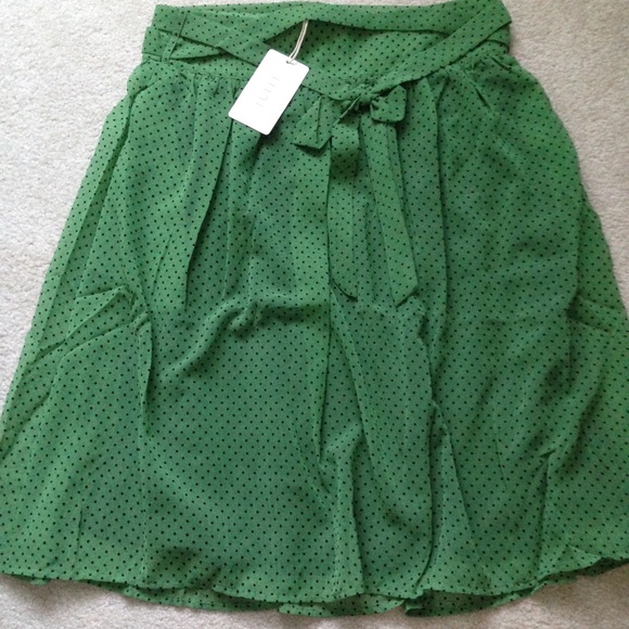 Tulle Dresses & Skirts - Green polka dots skirt  lined