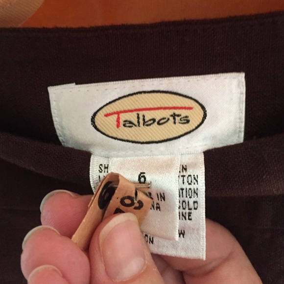 🎉HP🎉Talbots Brown linen A-line skirt with flair. - Picture 4 of 4