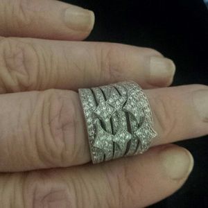 Sterling silver stackable cubic zirconia ring