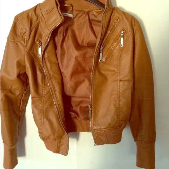 Brown leather jacket
