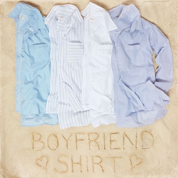 Hollister Tops - $Sold$ hollister  boyfriend shirt striped XS
