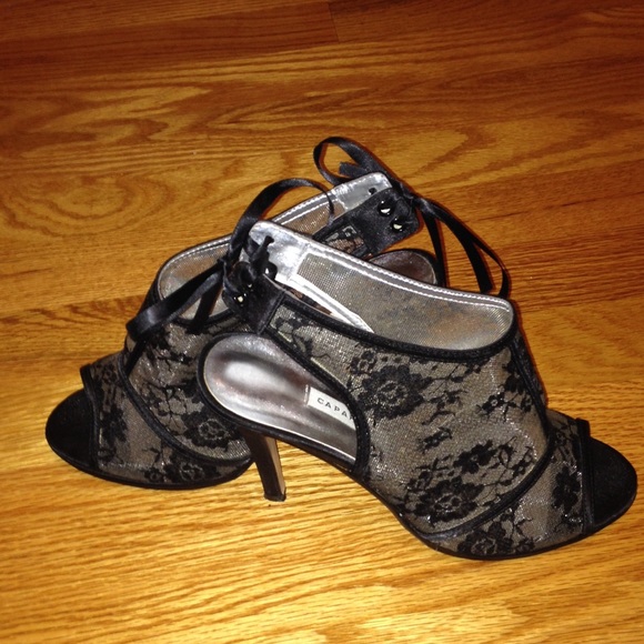 black lace high heels